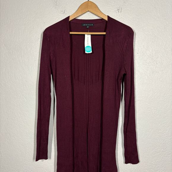 NEW! Love Ellie x Stitchfix Rayna Chevron Back Ribbed Knit Cardigan Sweater - M - Picture 2 of 7